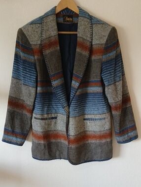 Vintage David Paul New York southwestern striped blazer 80s
